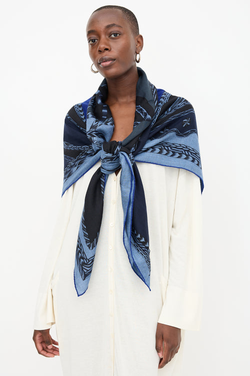 Hermès Silk & Cashmere Robe Du Soir 140 Scarf