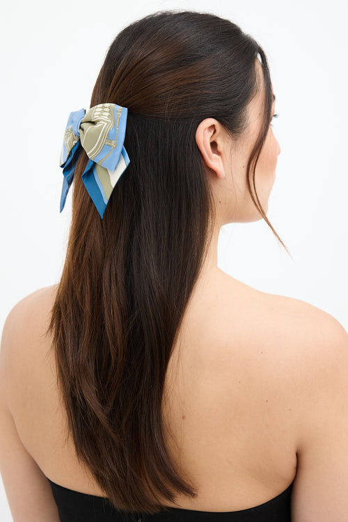 Hermès Grenelle Ex-Libris Print Hair Clip