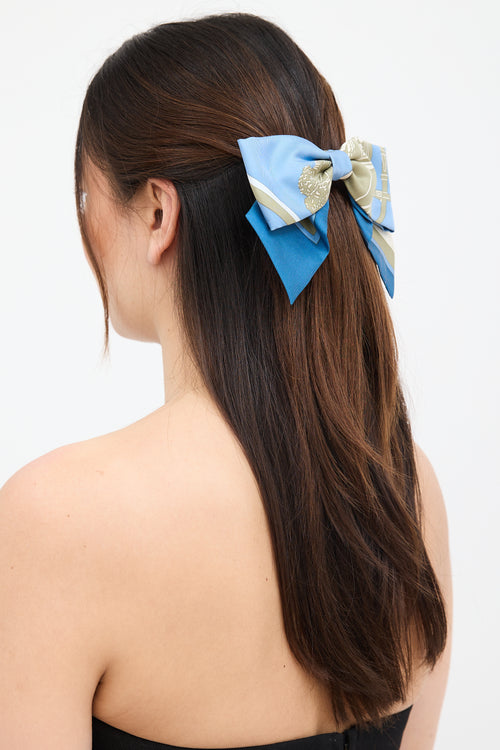 Hermès Grenelle Ex-Libris Print Hair Clip