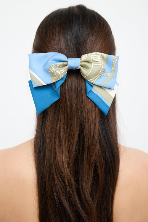 Hermès Grenelle Ex-Libris Print Hair Clip