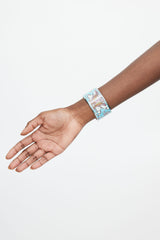 Hermès Teal & Multicolour Ameille GM Print Bangle