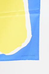Hermès Blue & Yellow Silk Claude Viallat 90 Scarf