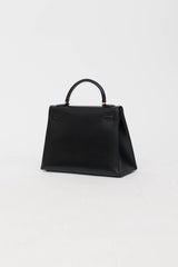 Hermès1995 Noir Box Kelly 32 Sellier Bag