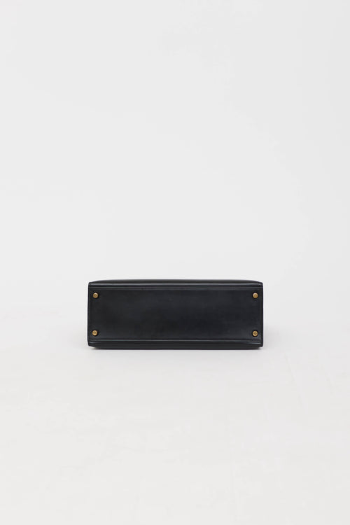 Hermès1997 Noir Box Kelly 32 Sellier Bag