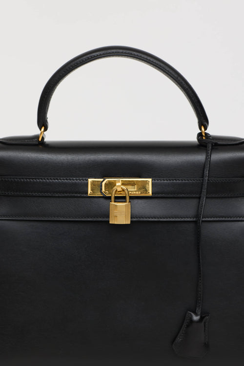 Hermès2000 Noir Box Kelly 32 Sellier Bag
