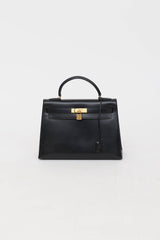 Hermès1989 Noir Box Kelly 32 Sellier Bag