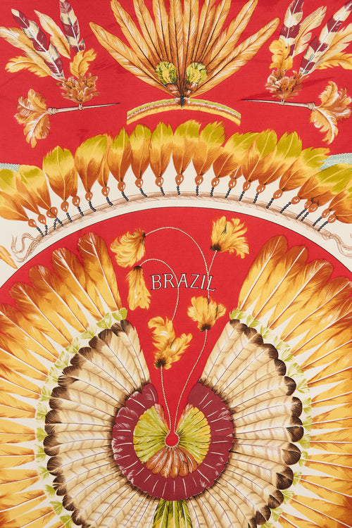 Hermès Silk Feather Brazil 90 Scarf