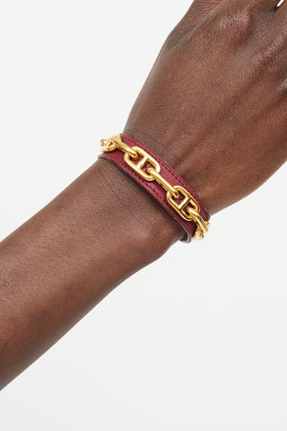 Hermès Brown Chaine D'ancre Leather Cuff