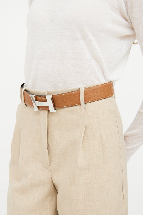 Hermès Brown & Black Reversible H Belt