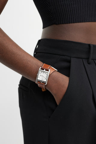 Hermès Brown Fauve Barenia Cape Cod Watch