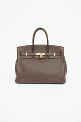 Hermès Cocoa Togo Birkin 35 Bag
