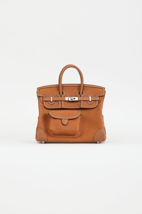 Hermès 2022 Gold Toile Goeland & Swift Leather Birkin Cargo 25 Bag