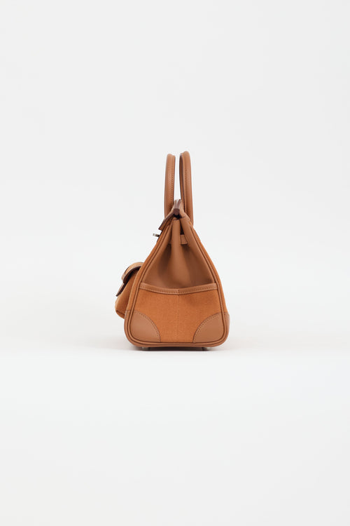 Hermès 2022 Gold Toile Goeland & Swift Leather Birkin Cargo 25 Bag