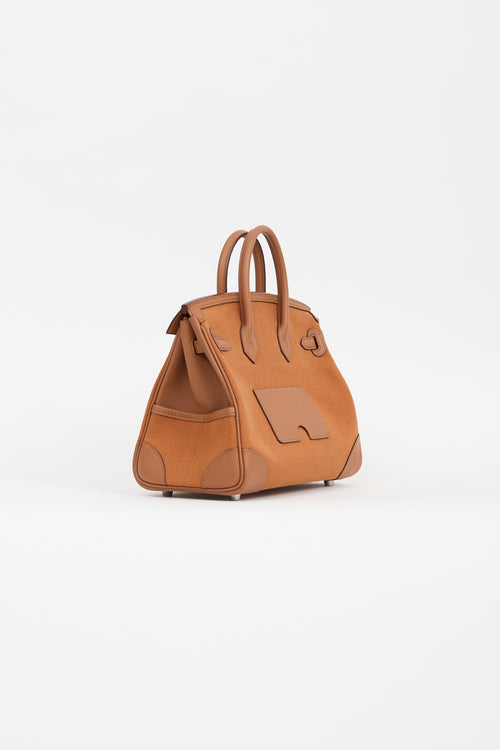Hermès 2022 Gold Toile Goeland & Swift Leather Birkin Cargo 25 Bag