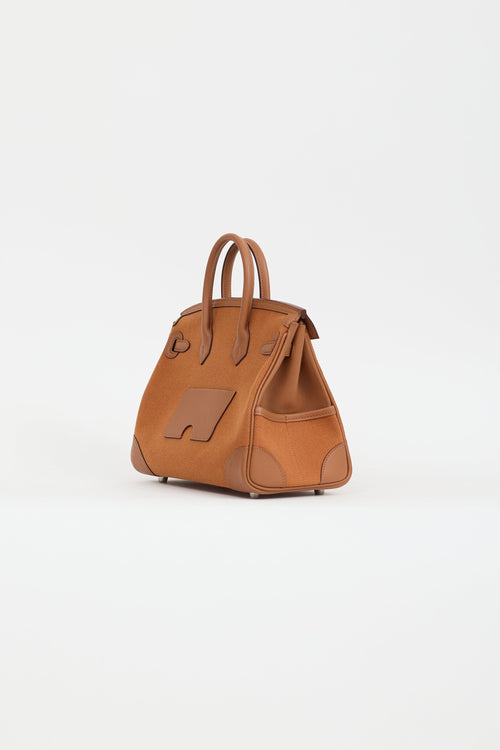 Hermès 2022 Gold Toile Goeland & Swift Leather Birkin Cargo 25 Bag