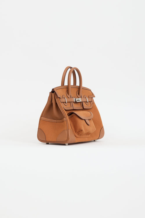 Hermès 2022 Gold Toile Goeland & Swift Leather Birkin Cargo 25 Bag