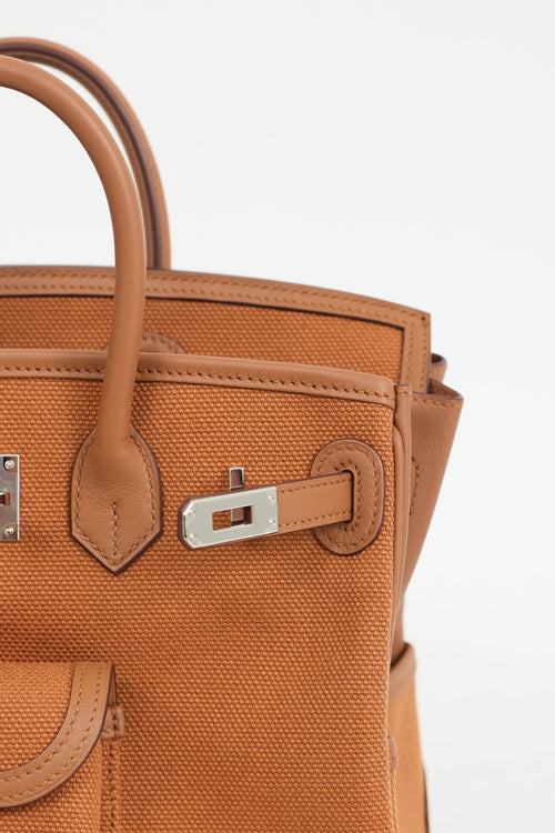 Hermès 2022 Gold Toile Goeland & Swift Leather Birkin Cargo 25 Bag