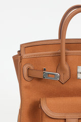Hermès 2022 Gold Toile Goeland & Swift Leather Birkin Cargo 25 Bag