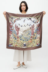 Hermès Brown & Multi Silk Sichuan Scarf