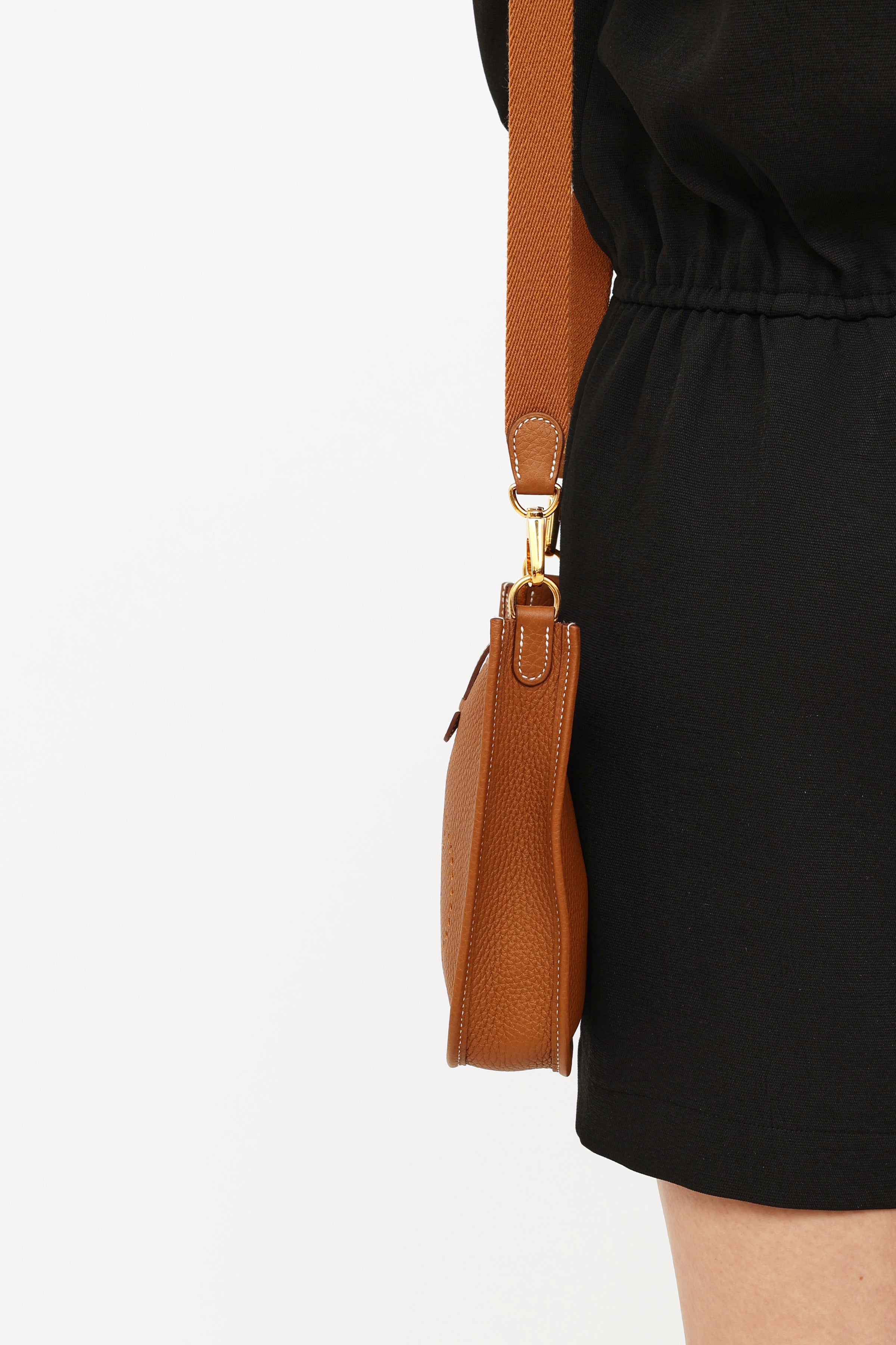 Hermès Evelyne Black Clemence Mini II TPM 16 Gold Hardware, 2022 (Like New), Womens Handbag