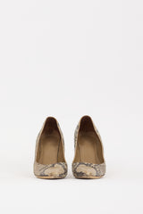 Hermès Brown Exotic Leather Pump