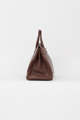 Hermès 1999 Havane Evergrain Leather & Gold Birkin 40 Bag