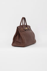 Hermès 1999 Havane Evergrain Leather & Gold Birkin 40 Bag