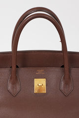 Hermès 1999 Havane Evergrain Leather & Gold Birkin 40 Bag