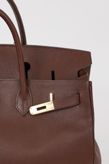 Hermès 1999 Havane Evergrain Leather & Gold Birkin 40 Bag