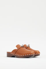 Hermès Brown Leather Carlotta Mule