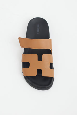 Hermès Brown Leather Chypre Sandal