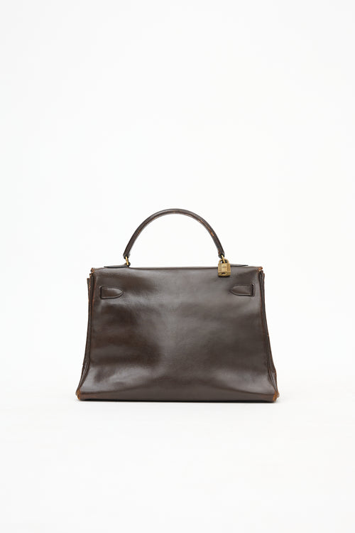 1971 Chocolate Box Leather Kelly Retourne 32 Bag