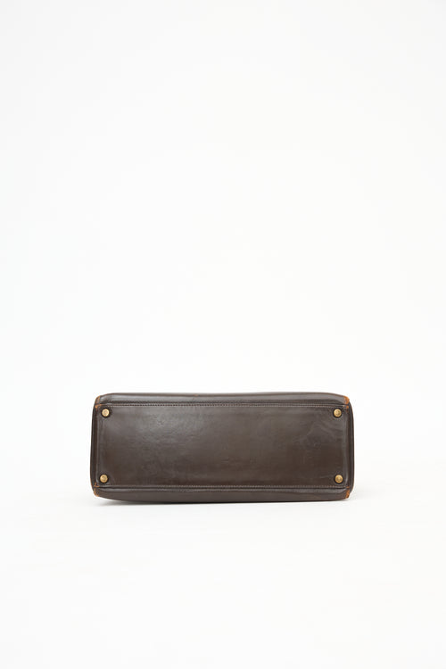 1971 Chocolate Box Leather Kelly Retourne 32 Bag