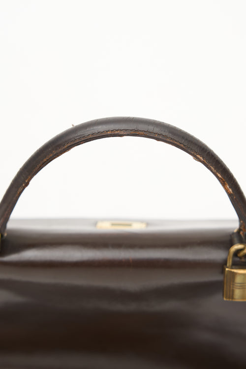 1971 Chocolate Box Leather Kelly Retourne 32 Bag