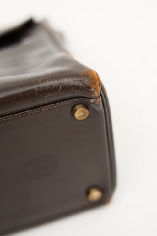 1971 Chocolate Box Leather Kelly Retourne 32 Bag