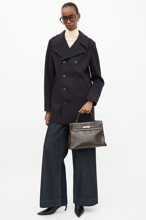 1971 Chocolate Box Leather Kelly Retourne 32 Bag