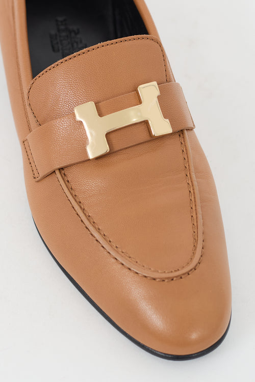 Hermès Brown Leather Paris Loafer