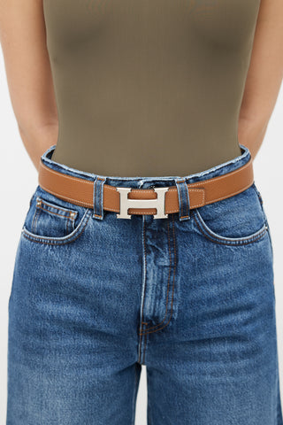 Hermès Brown Leather Reversible H Belt