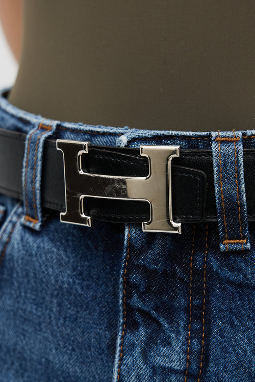 Hermès Brown Leather Reversible H Belt