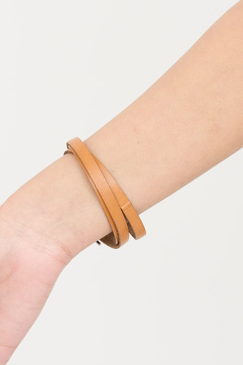 Hermès Leather Hapi 3 Tours Wrap Bracelet