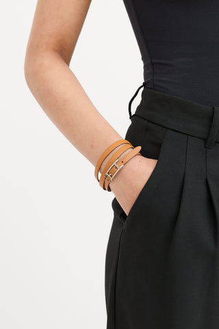 Hermès Leather Hapi 3 Tours Wrap Bracelet