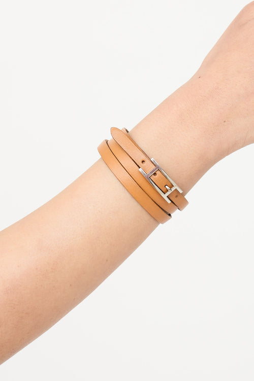 Hermès Leather Hapi 3 Tours Wrap Bracelet