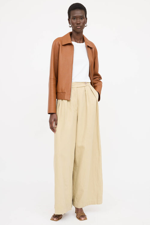 Hermès Marron Fauvre Leather Jacket