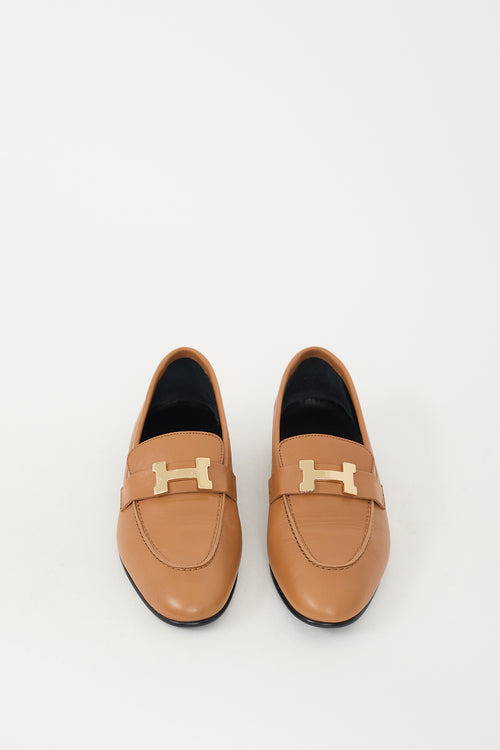 Hermès Brown Leather Paris Loafer