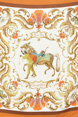 Hermès Brown & Multicolour Silk Cheval Turc 90 Scarf