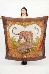 Hermès Brown & Orange Jungle Love Cashmere Shawl