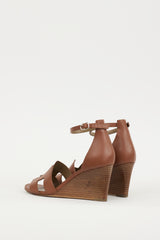 Hermès Brown & Silver Leather Legend Sandal