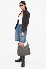 Hermès 2006 Graphite Clemence Trim 35 Bag