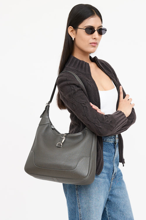 Hermès 2006 Graphite Clemence Trim 35 Bag