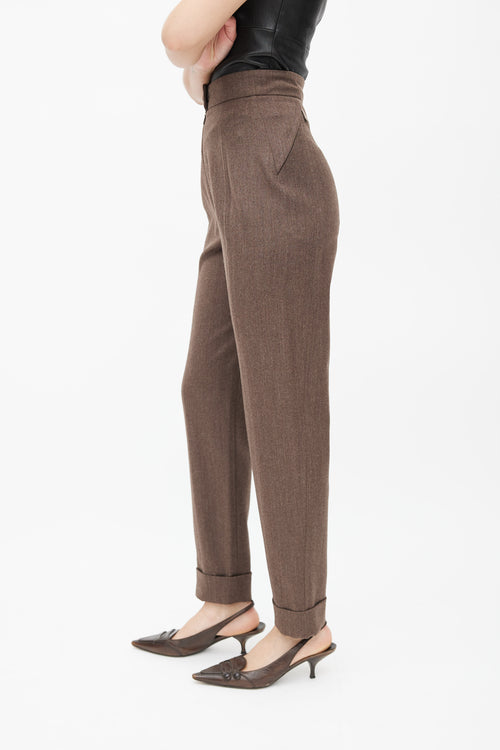 Hermès Brown Wool Tapered Trouser